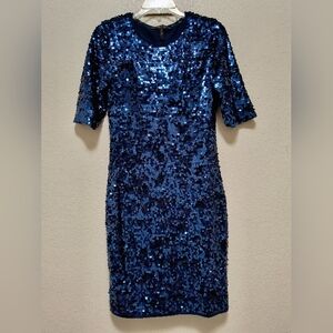 BCBGMaxAzria Sparkling Navy Sequin Mini Dress